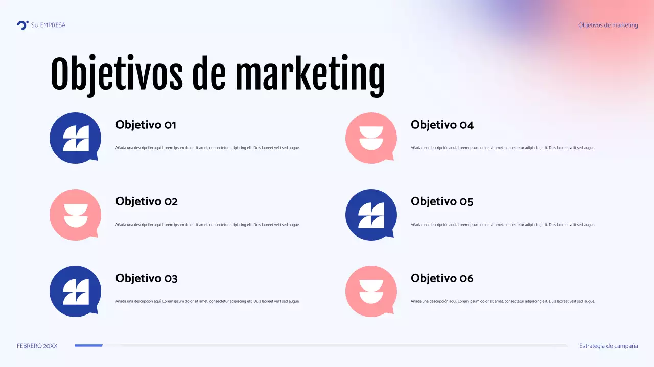 presentación de la campaña blue modern