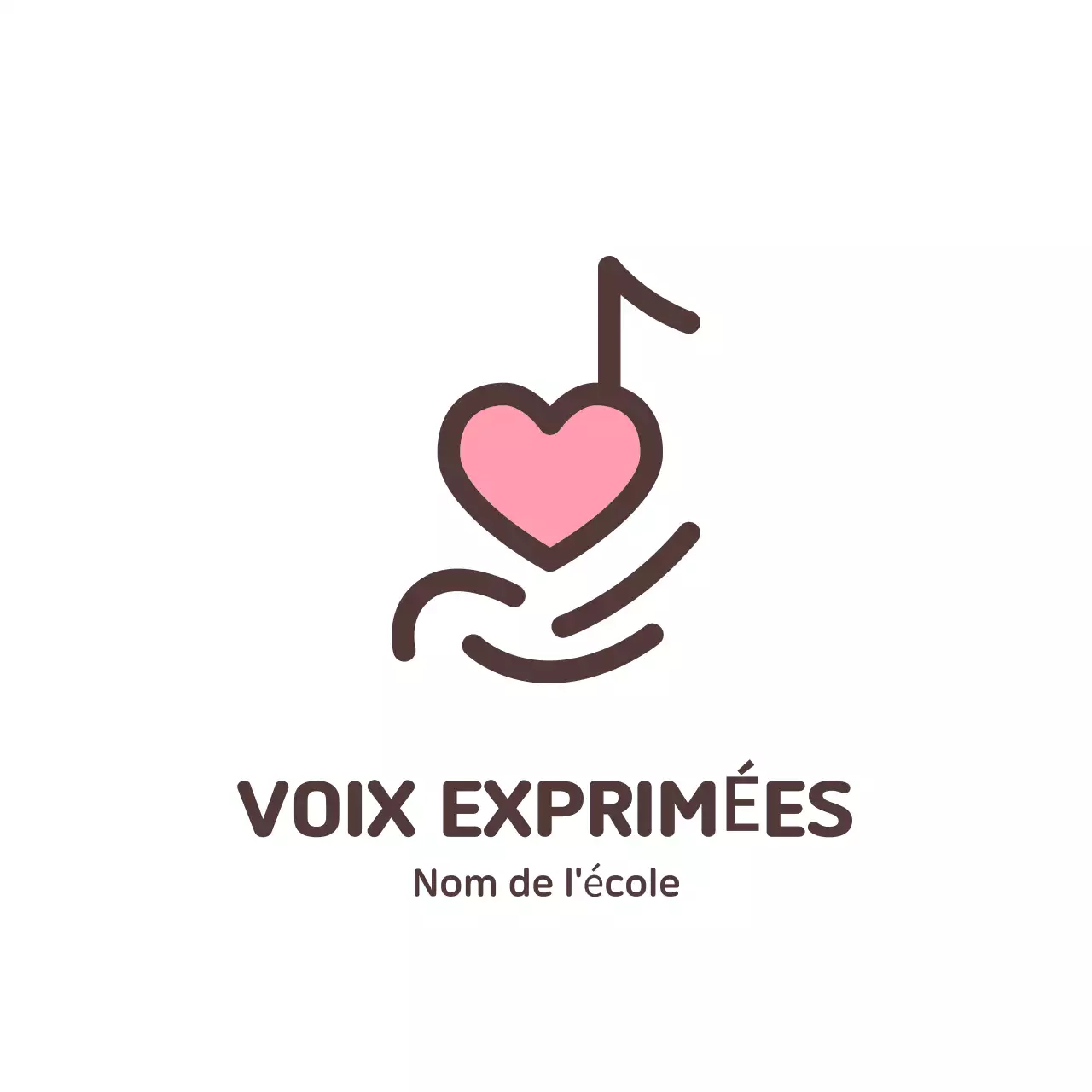 logo musical rose sur le thème de l'école minimaliste