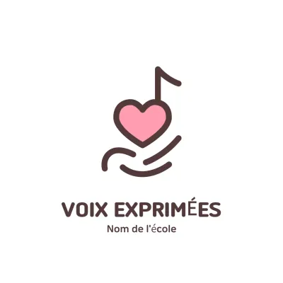 logo musical rose sur le thème de l'école minimaliste