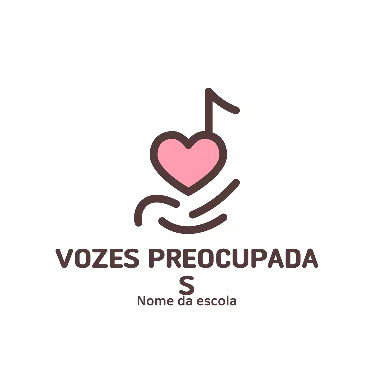 logo musical tema escolar minimalista rosa