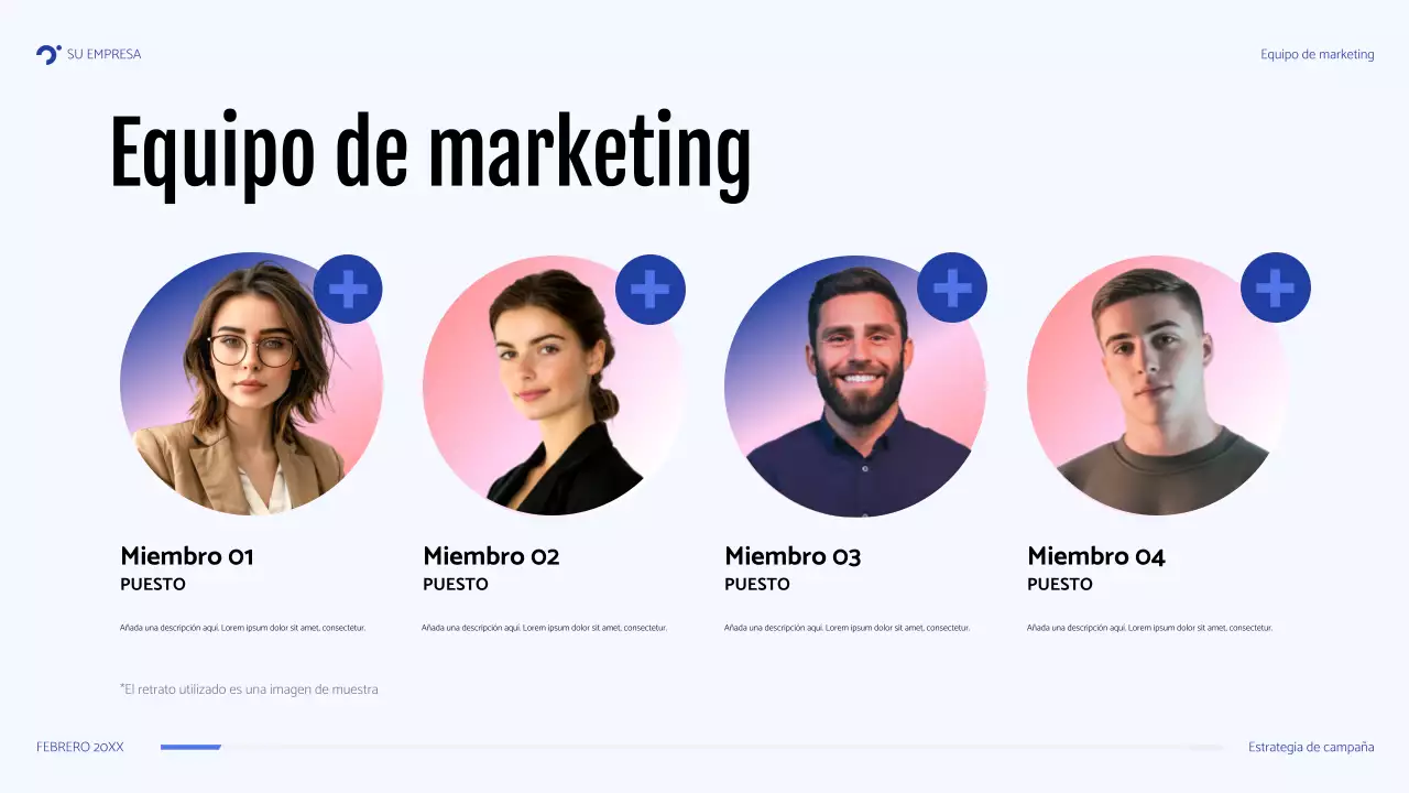 presentación de la campaña blue modern