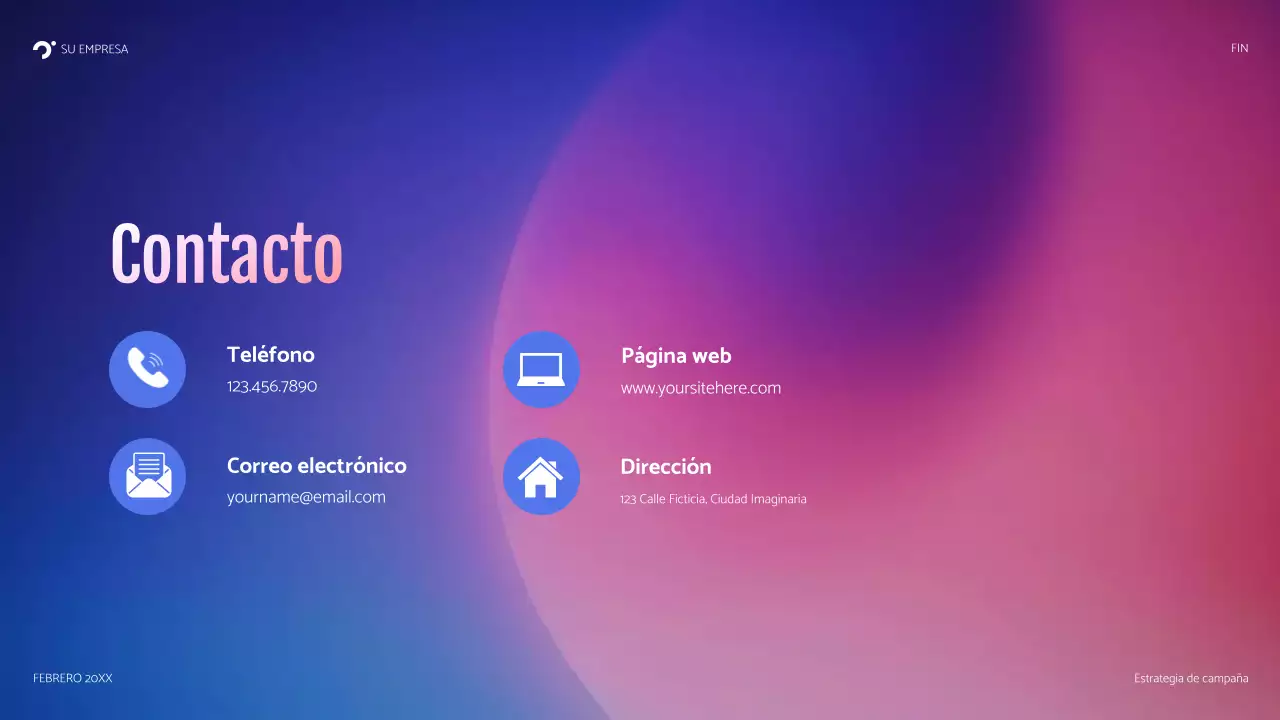 presentación de la campaña blue modern