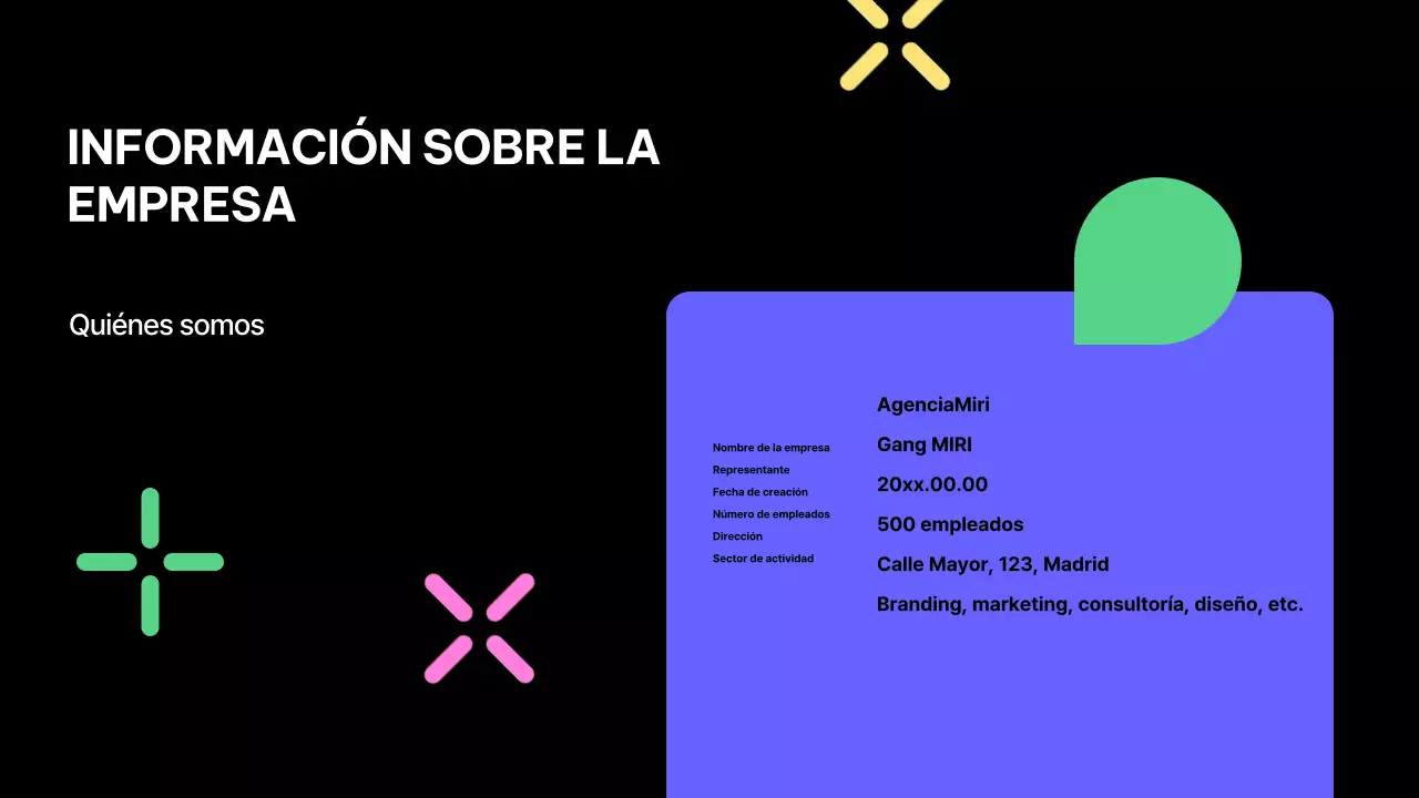 perfil de la empresa black modern design