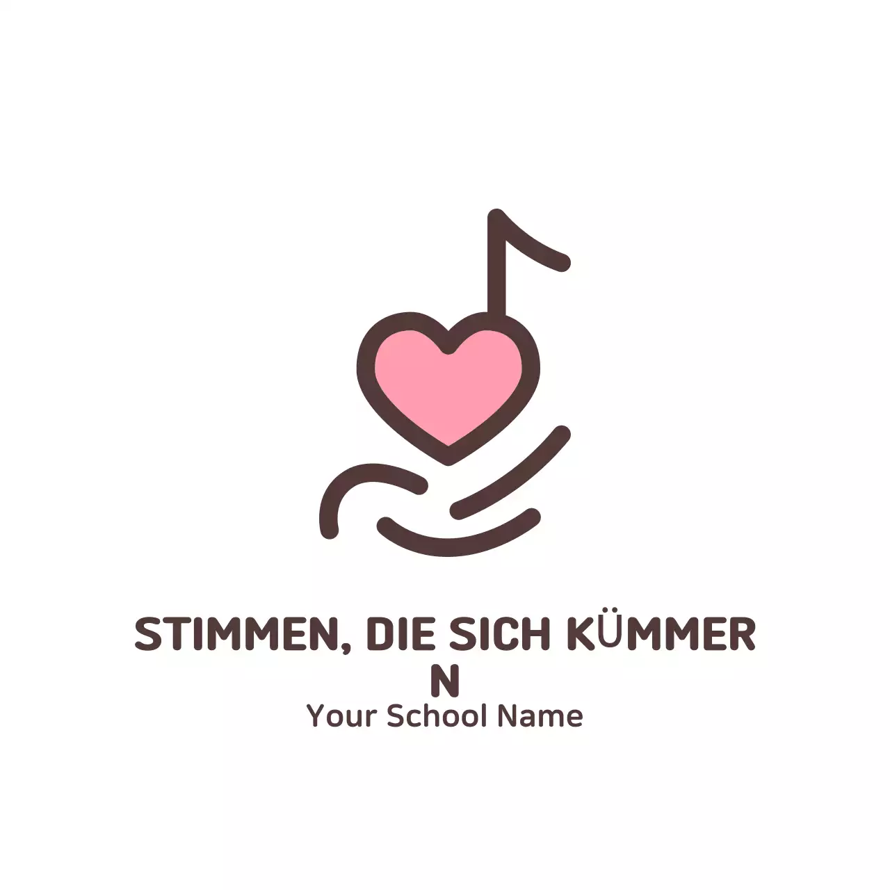rosa minimalistisches Musiklogo für Schulthemen