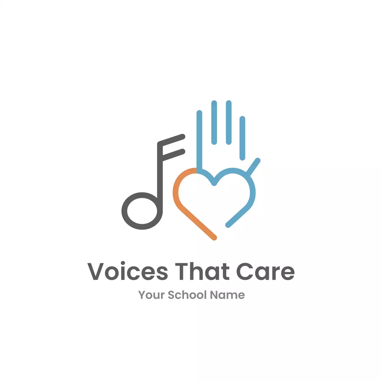 graues minimalistisches Schulthema-Musiklogo