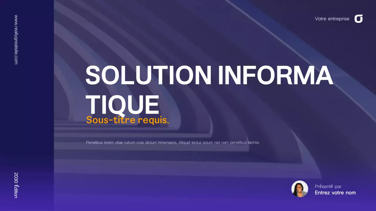Guide de solutions informatiques abstraites violet-bleu
