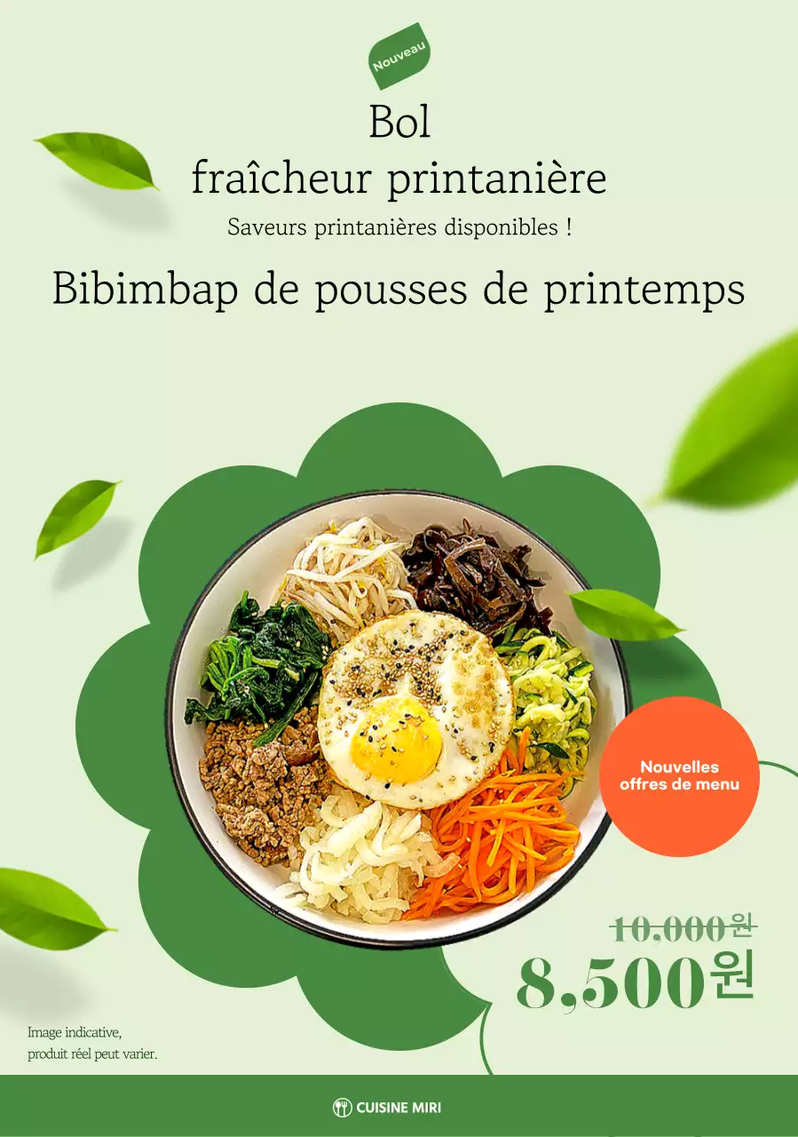 Publicité pour des aliments verts et propres