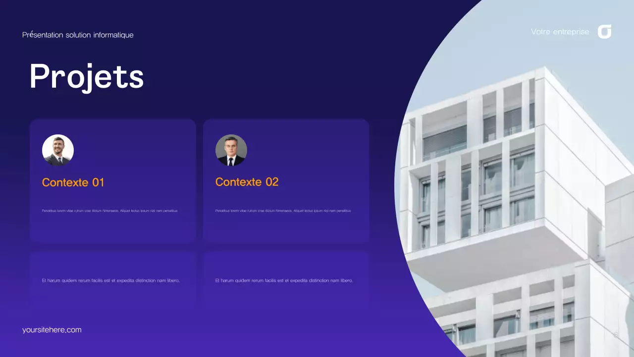 Guide de solutions informatiques abstraites violet-bleu