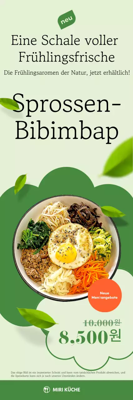 Grünes, einfaches Bibimbap, Werbung