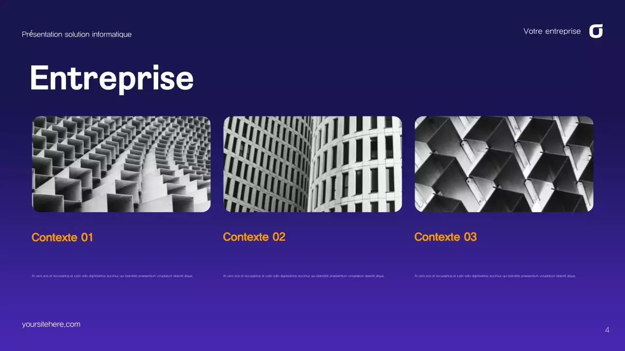 Guide de solutions informatiques abstraites violet-bleu