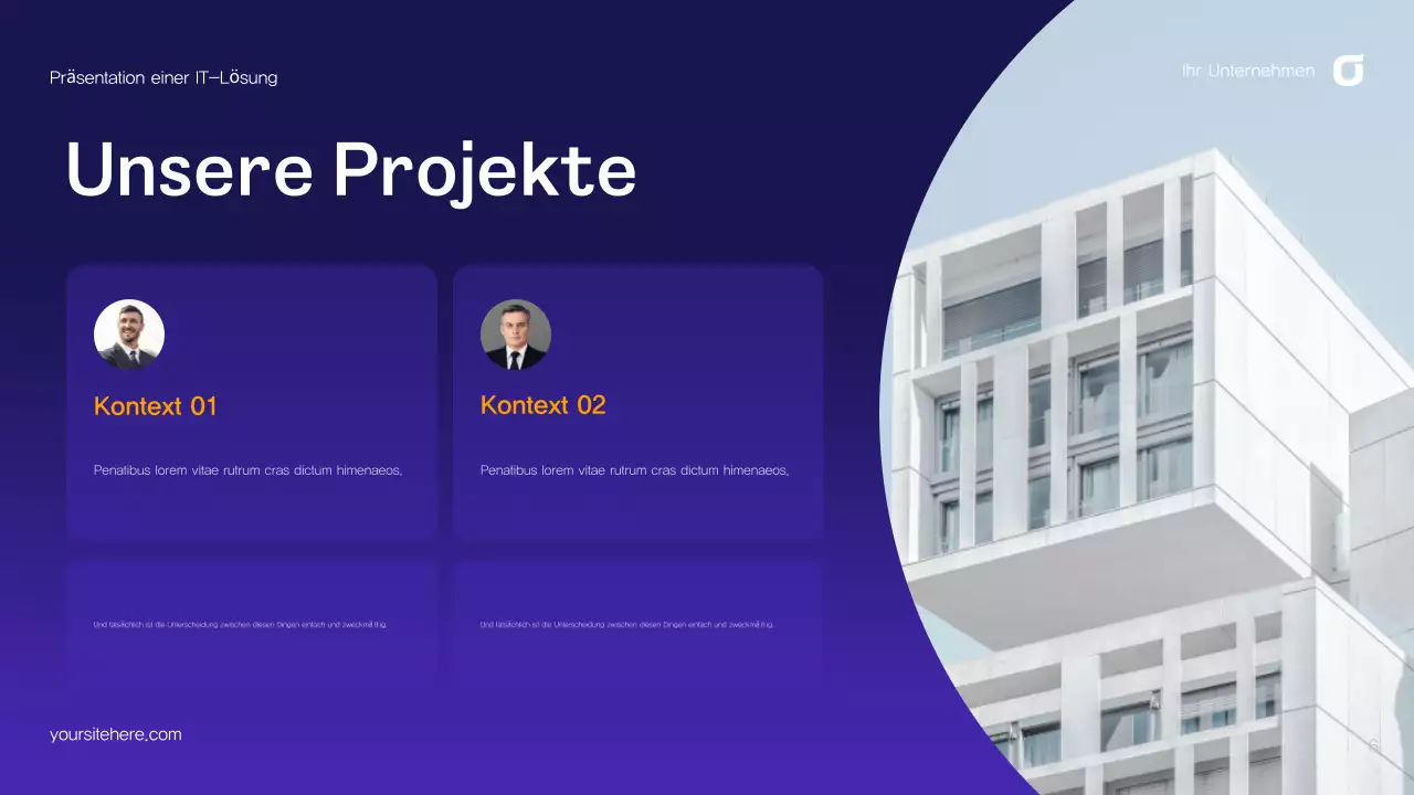 Lila-blauer abstrakter IT-Lösungsleitfaden