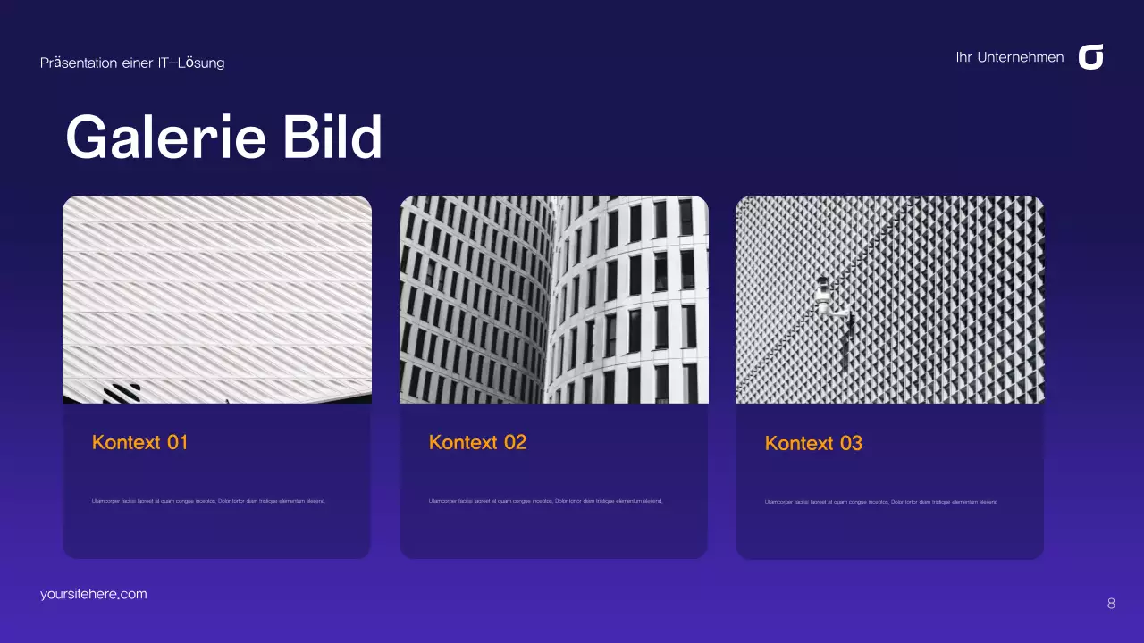 Lila-blauer abstrakter IT-Lösungsleitfaden