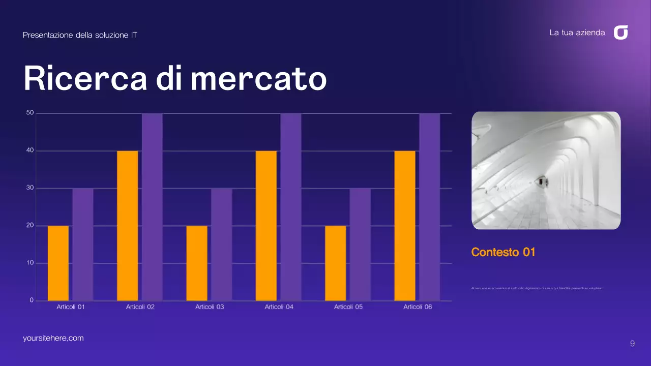 Guida alle soluzioni IT astratte viola e blu