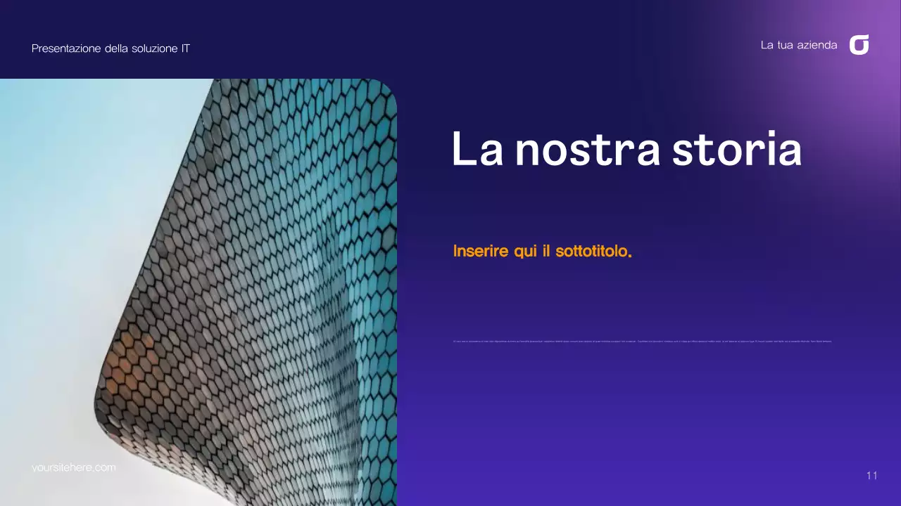 Guida alle soluzioni IT astratte viola e blu