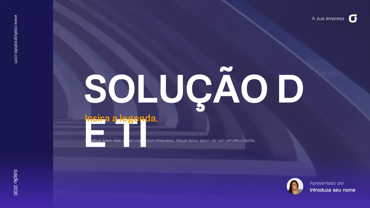 Guia de solução de TI abstrato azul roxo
