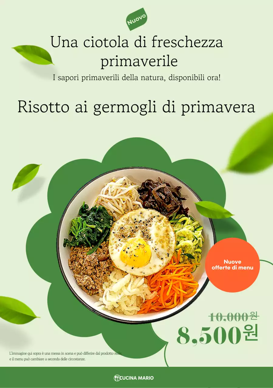 Pubblicità di cibo verde e pulito