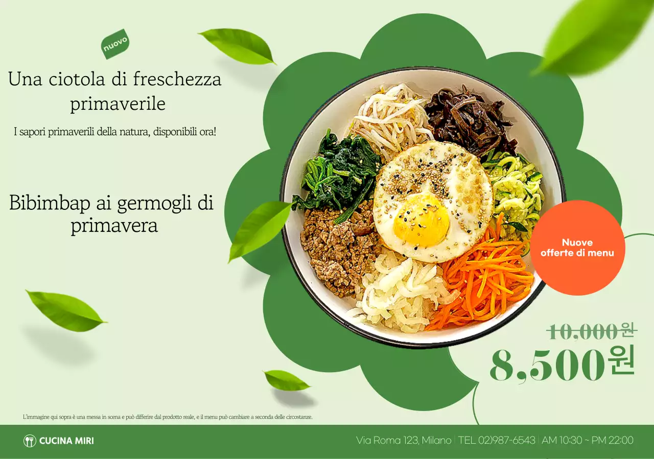 Promozione del menù Green Clean Bibimbap