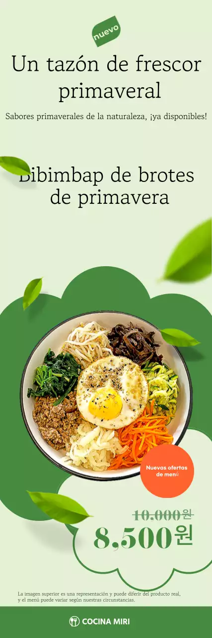 Anuncio de Bibimbap sencillo y verde