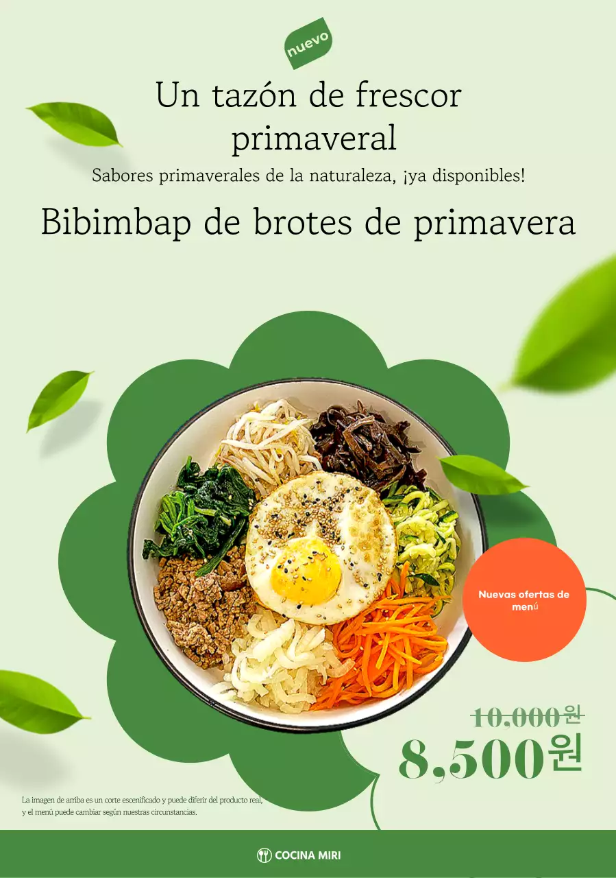 Anuncio de comida limpia y ecológica