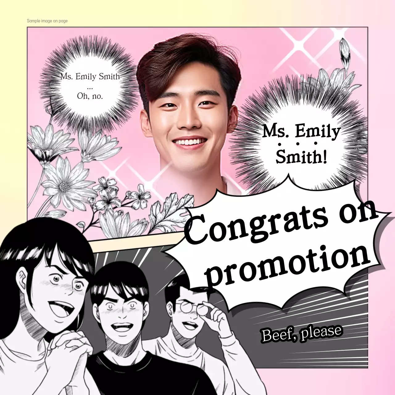 Selamat Promosi Kartun Pink