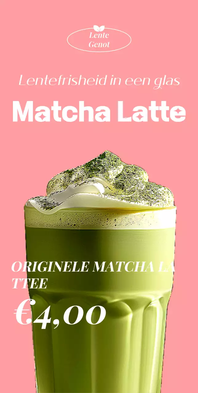 Roze moderne drankadvertentie