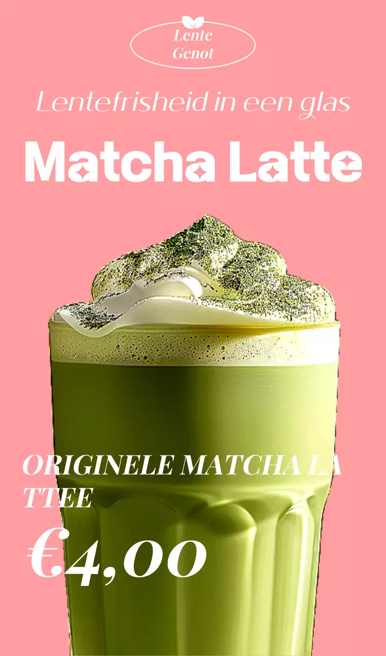 Roze moderne drankadvertentie