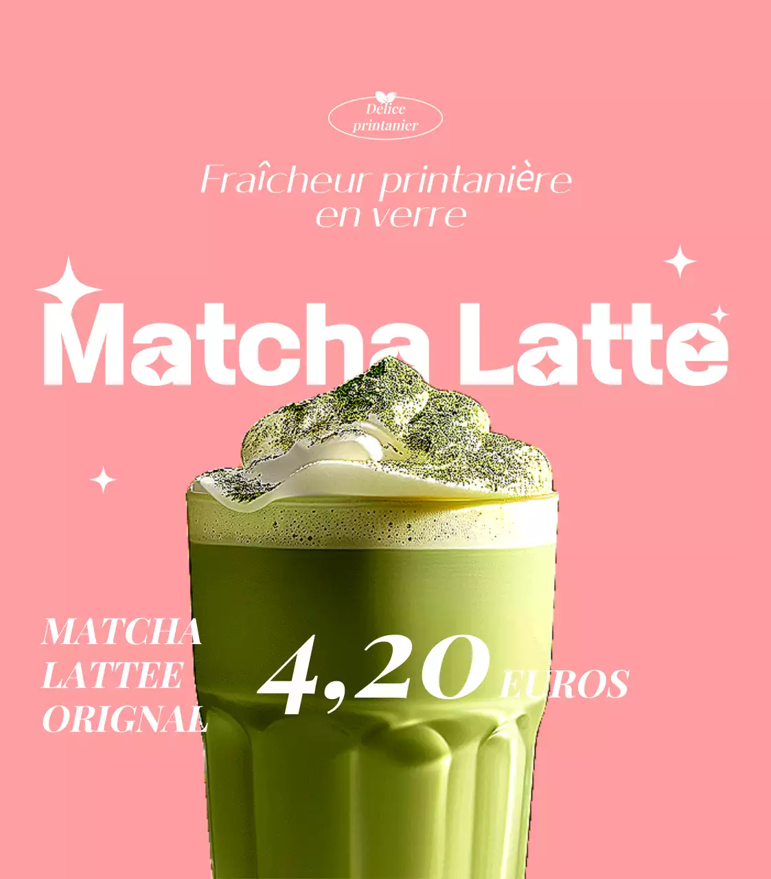 Publicité pour la boisson pop rose