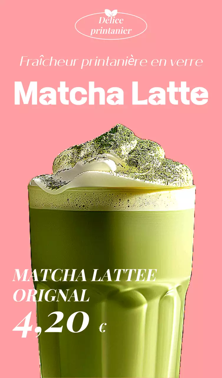 Publicité pour une boisson moderne rose