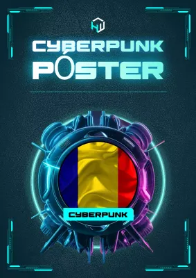 Diseño ciberpunk azul