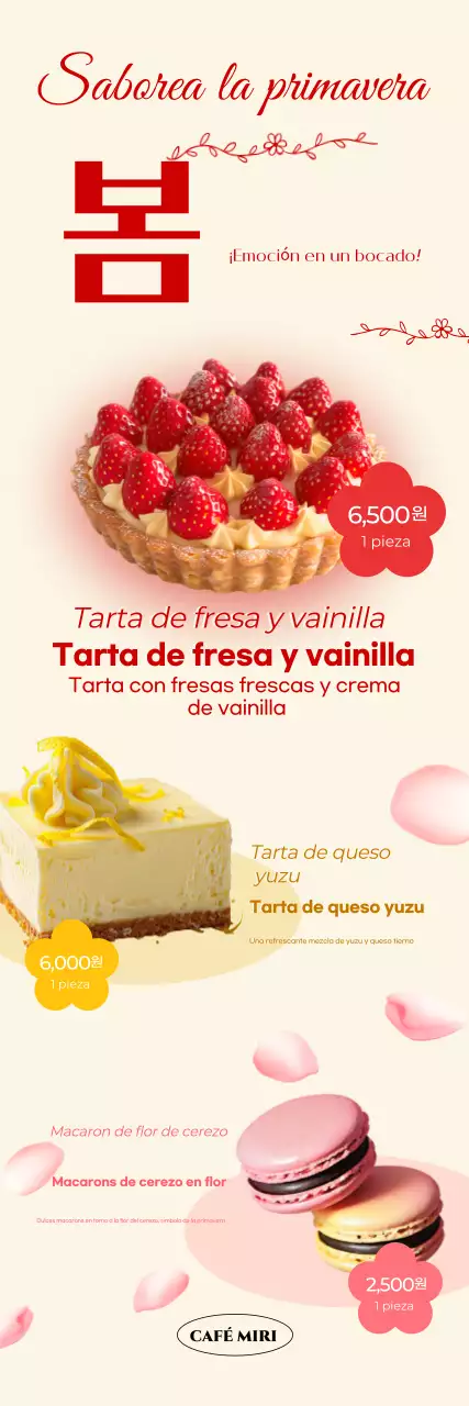 Promoción de postres para bebés en color beige