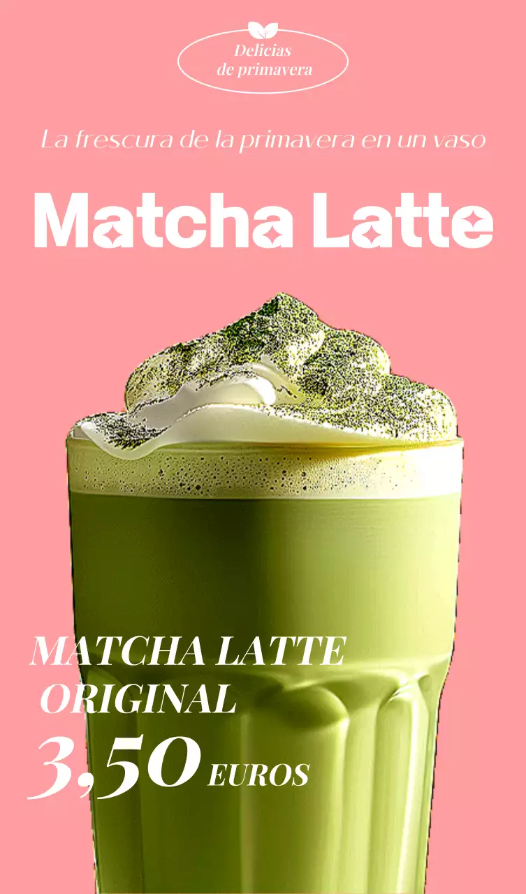 Anuncio de bebida moderna de color rosa