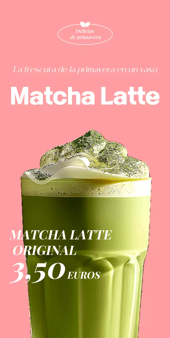 Anuncio de bebida moderna de color rosa