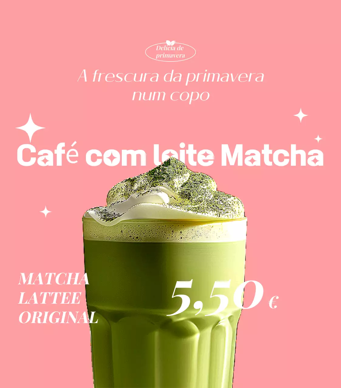 anúncio de bebida pop rosa