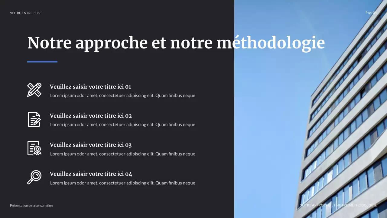 présentation commerciale moderne bleue