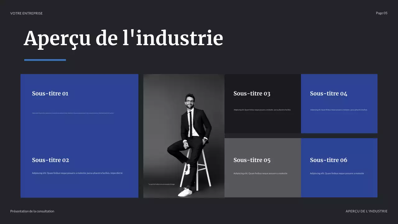 présentation commerciale moderne bleue