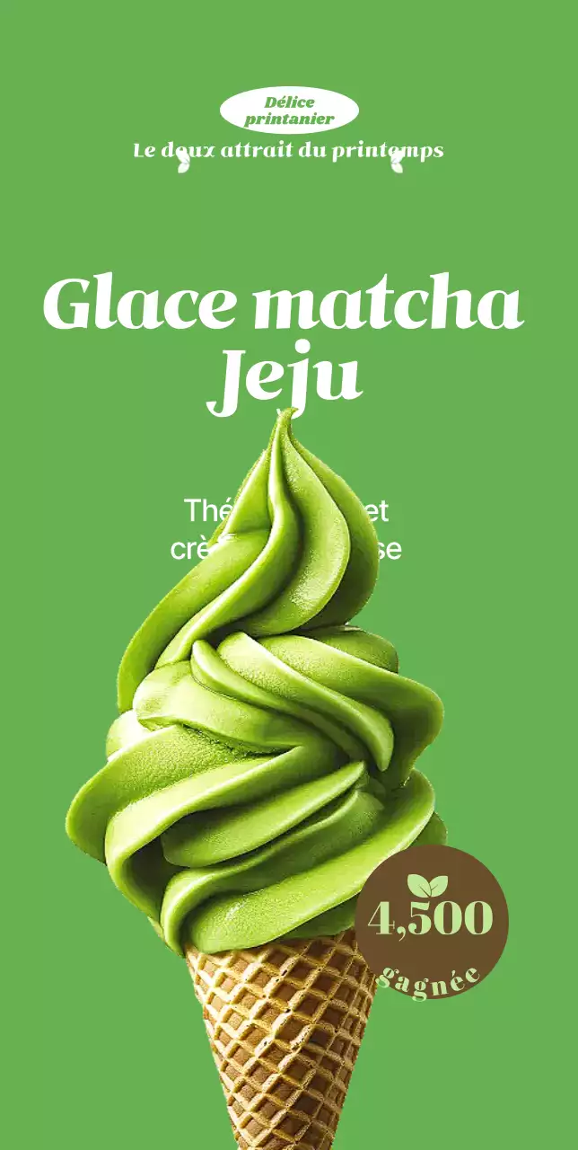 Publicité pour une glace verte simple