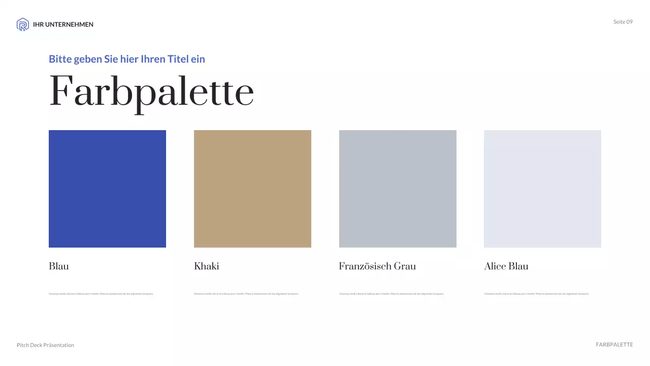 blaue moderne agenturpräsentation