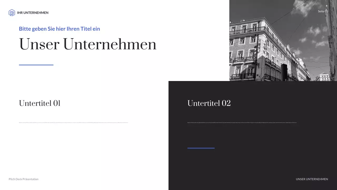 blaue moderne agenturpräsentation
