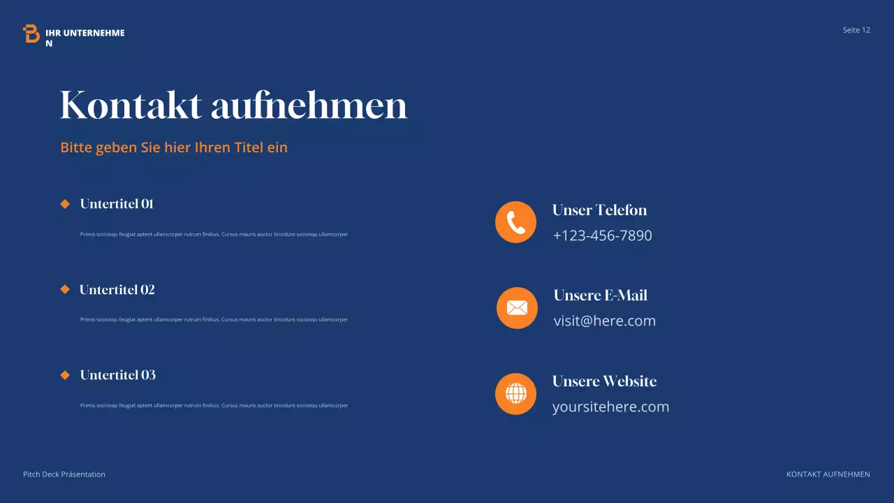 orange moderne Agenturpräsentation