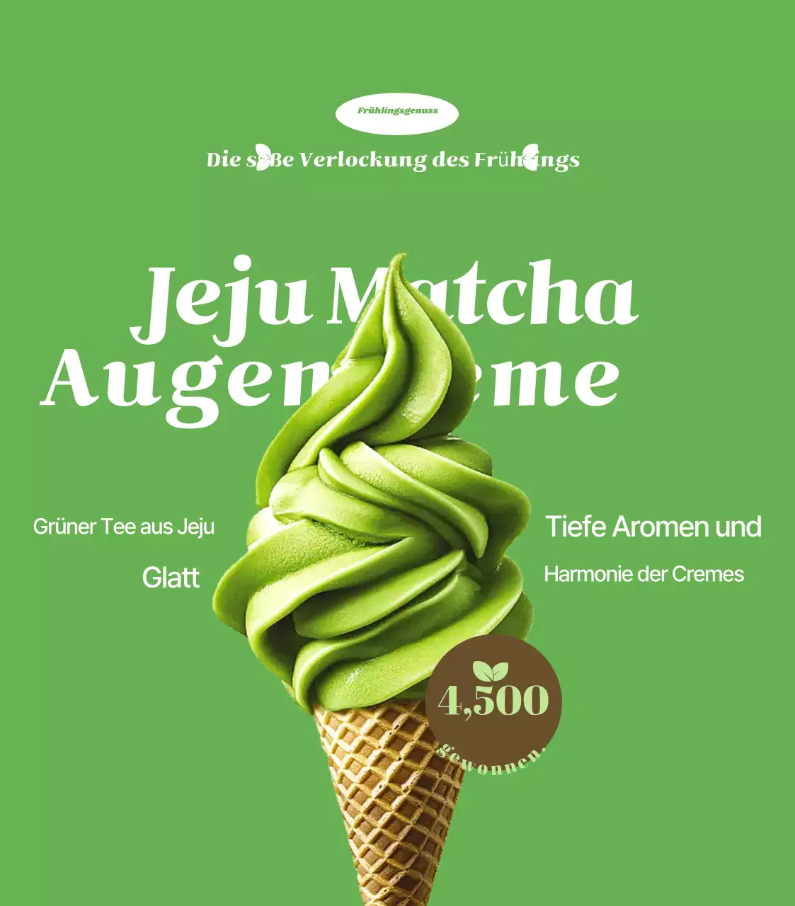 Grüne, einfache Eiscreme-Werbung