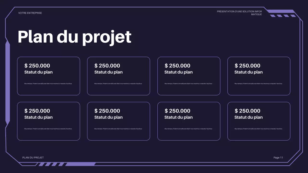 présentation informatique futuriste violette