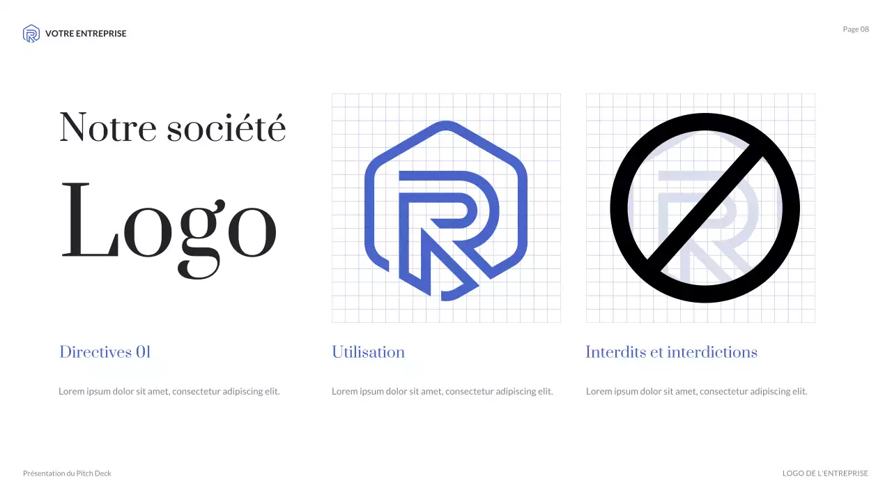 présentation de l'agence moderne bleue