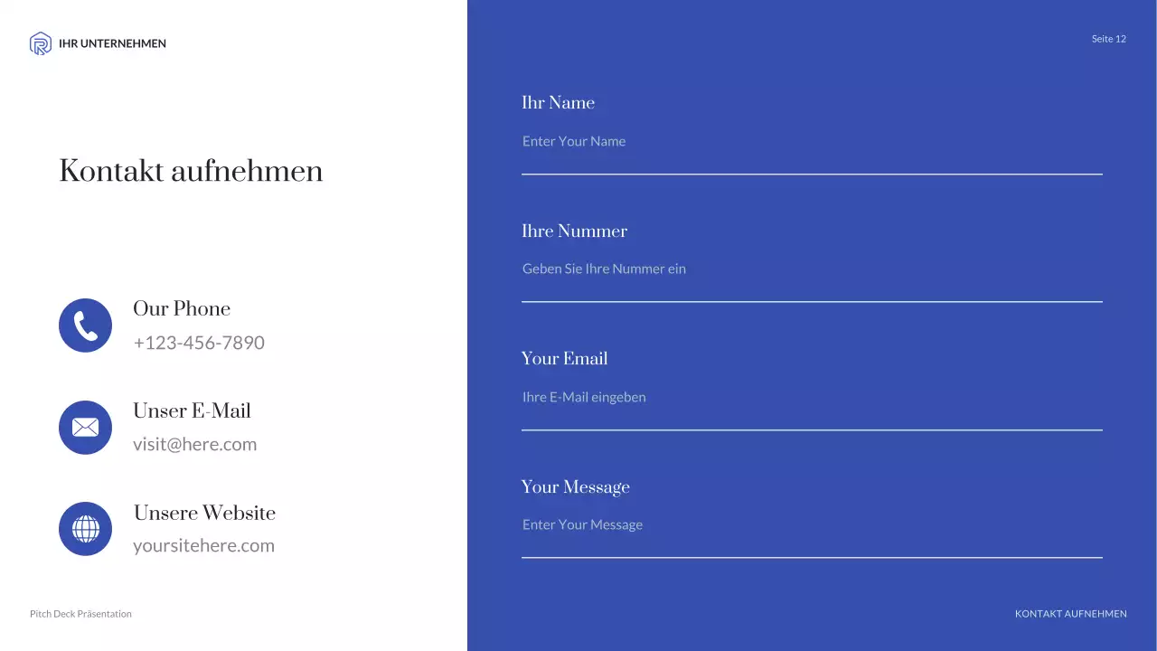 blaue moderne agenturpräsentation