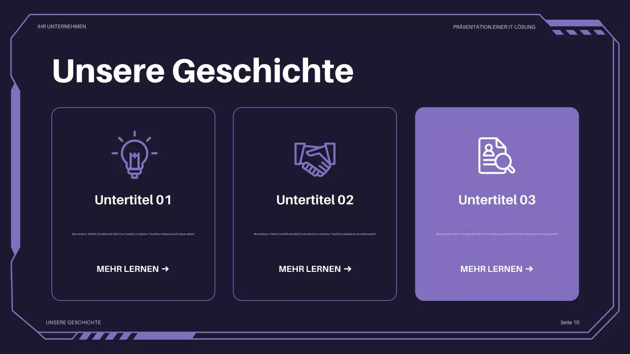 lila futuristische IT-Präsentation