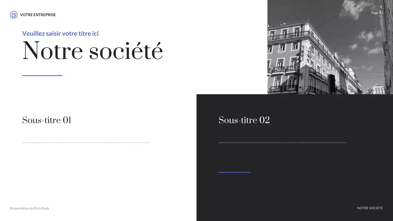 présentation de l'agence moderne bleue