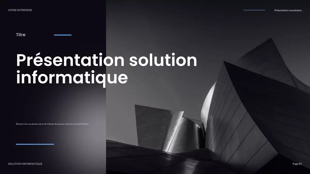 présentation informatique moderne noire