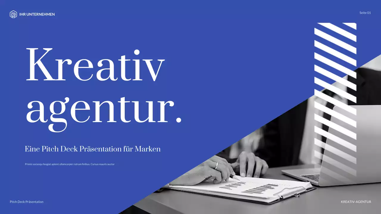 blaue moderne agenturpräsentation