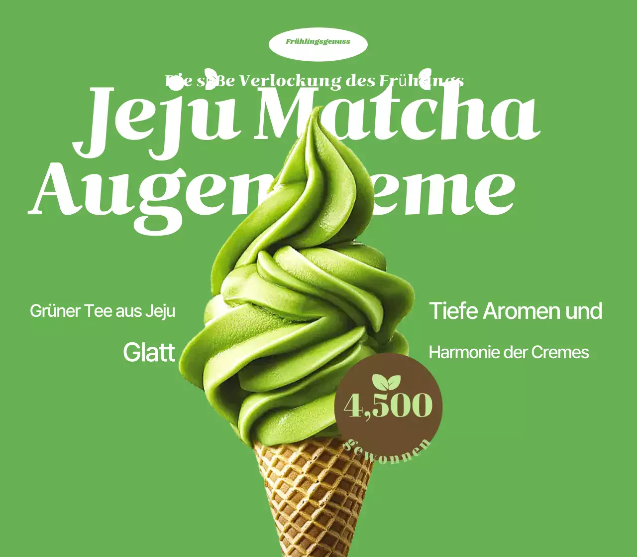 Werbung für einfaches grünes Dessert