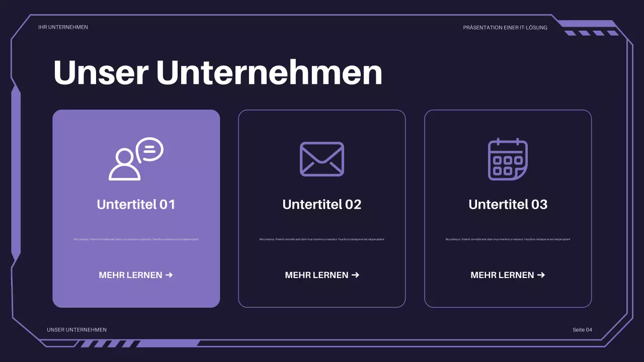 lila futuristische IT-Präsentation