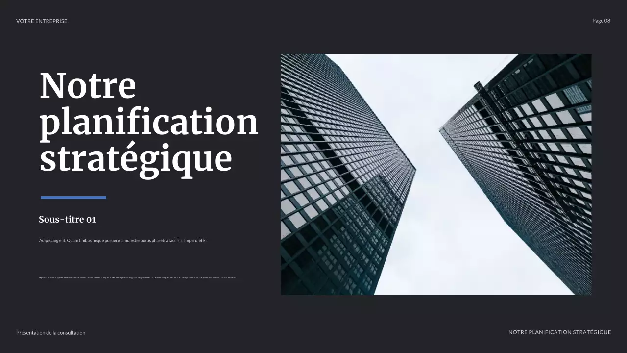 présentation commerciale moderne bleue